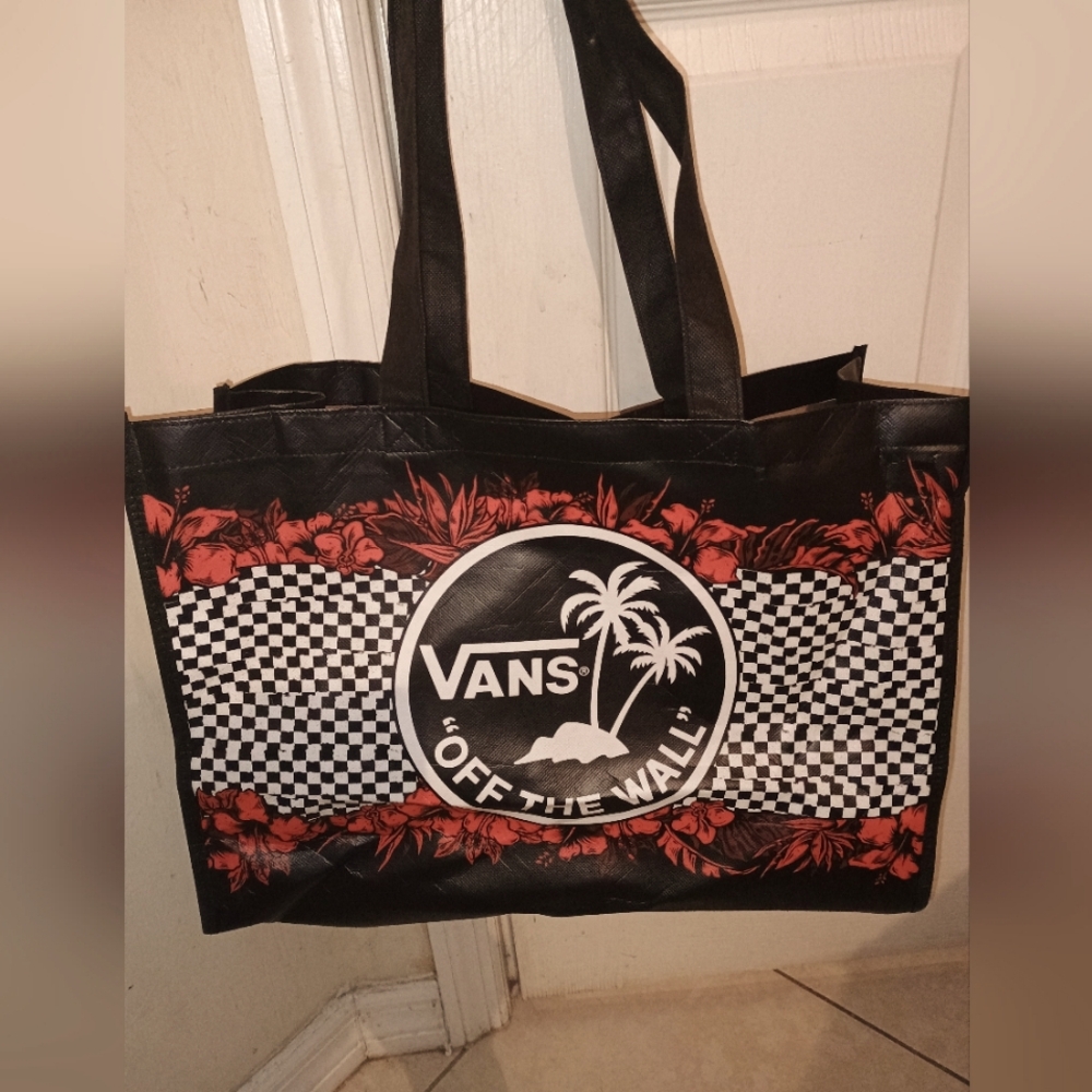 Vans off the wall shopping tote bag